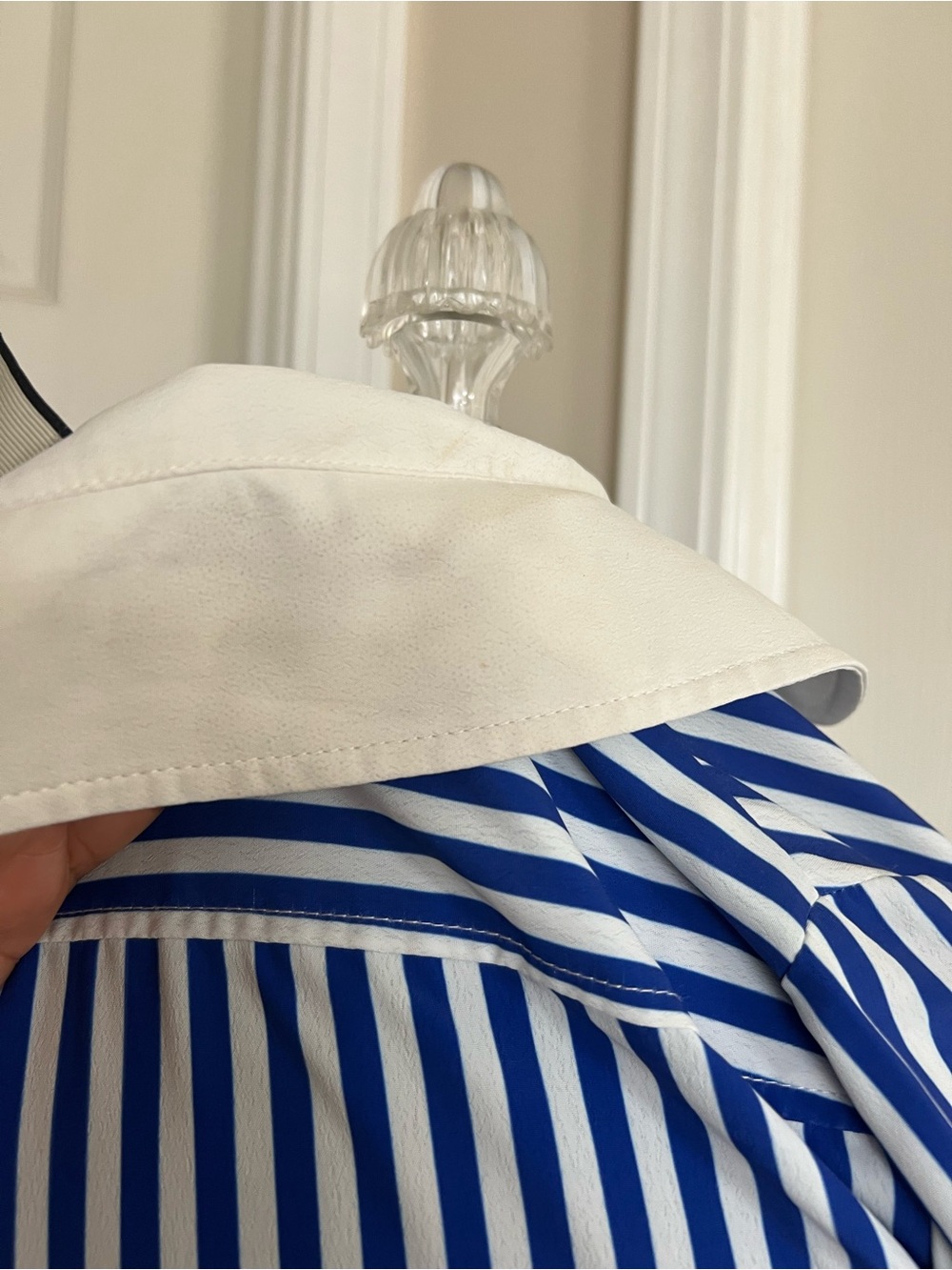 Tuckernuck Hayes Mini Drop-Waist Shirtdress Womens Size M blue white POCKETS! - Picture 6 of 9